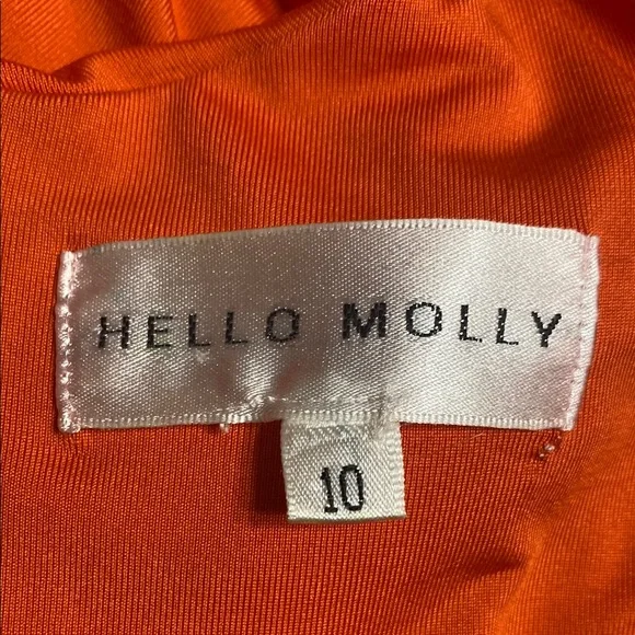 Hello Molly Bright Orange Ruched Draped Bodycon Mini Dress Summer Vacation Vixen
